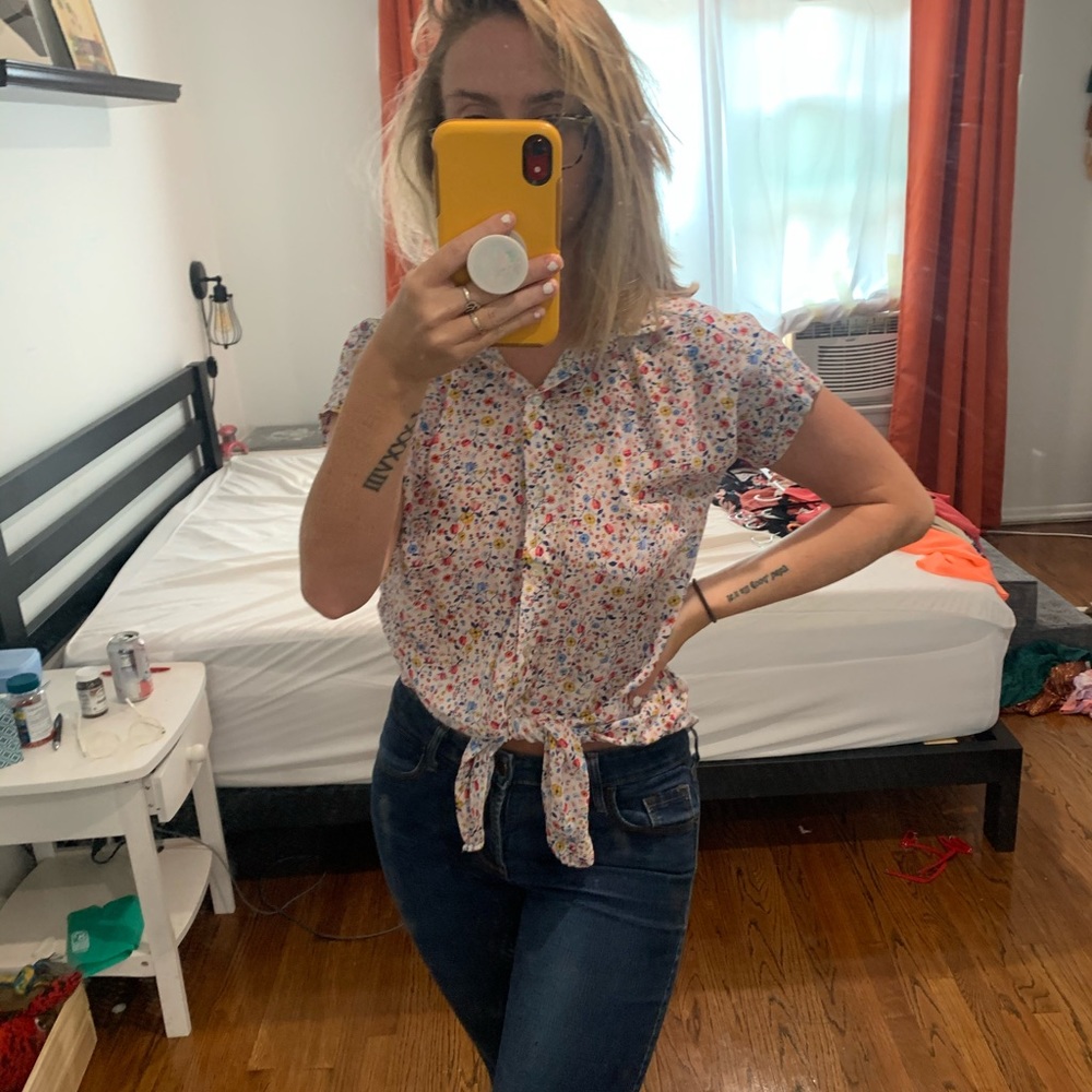 Floral button up blouse